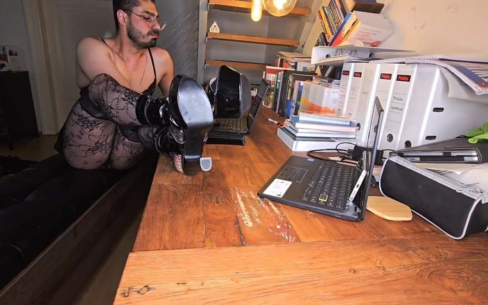 Kinky femboy 25: Get Horny in the Office and Cum on High Heels
