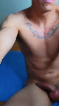 Leo Latte Strips & Jerks off Until He Cums Hard
