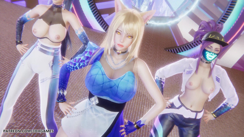 3D-Hentai Games: Mmd Kpop Demon Hunters - Huntrx - Golden Ahri Akali Kaisa Sexy...