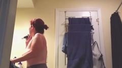 Watching Mommy get ready in the morning