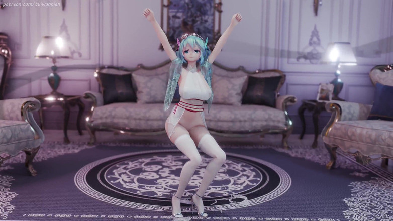 MikuMotion: Hatsune (g)i-dle - Królowa Królowa Królowa Erotyczny Mundur Striptease Kolosalne Piersi Drżące