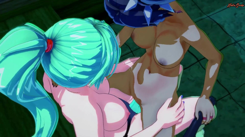 Hentai Smash: Xinyan gets her pussy eaten then strapon fucked by Jori -...