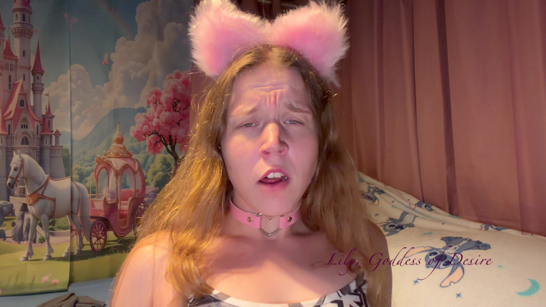 Lily, Goddess of Desire: Ahegao, Garota Fofa de Anime com Orelhas e Coleira Tem...