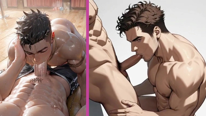 Real narrated fantasy Hentai: A Ia Gerou Um Homem Gay Passivo Chupando Paus Grandes...