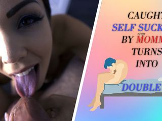 ImMeganLive: Caught Self Sucking by Stepmommy Turns Into Double BJ