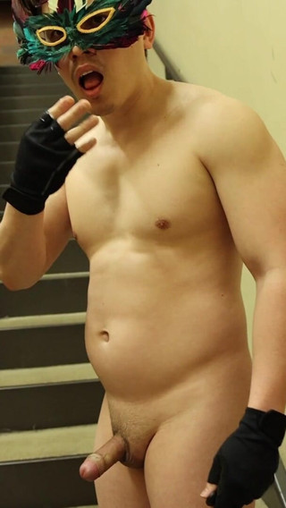 Jerk off by the Stairs at the Gym