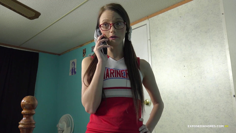 Exposed Whores Media: Farrah Valentine - Cheerleader gives her stepbrother a handjob to take...