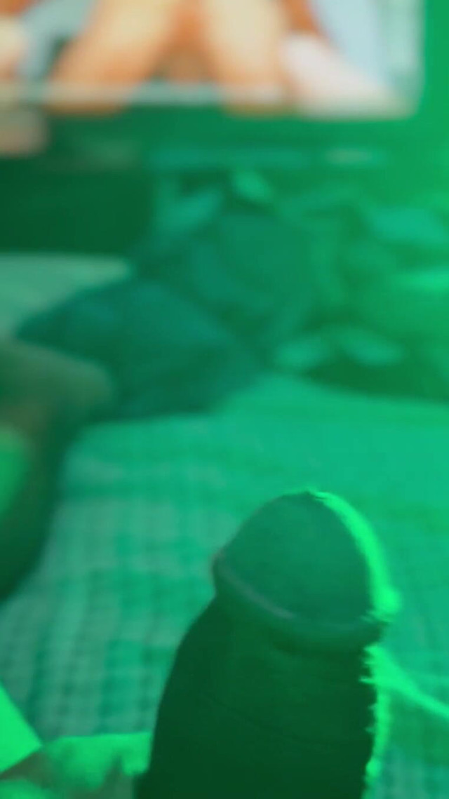 Watching Porn and Pulling the Tip or My Dick with Colored Lights (Secret Hot Life)