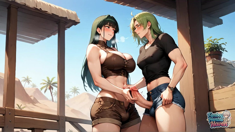 Femboy Hentai Haven: Зрелище с камшотом в пустыне трансвестита! Обнаженный фембой шпилюшку шлюховатой блядь в супер-горячем порно видео!