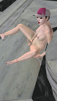 Nádherná Shemale Třese čůrákem Sedí v síni 3D kreslené Hentai