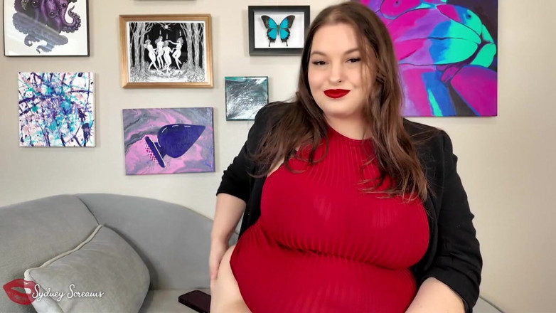 Sydney screams fetish: Chefin zerquscht dich mit lippenstift, küsse und dickem arsch