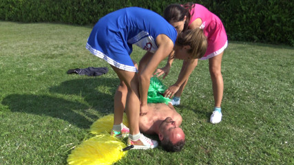 Femdom Austria: Cheerleader Gagging Fun!