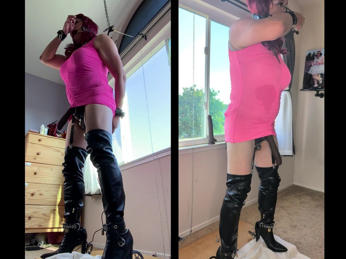 Sissy Candy: Maricas trancada em castidade e em cativeiro em seu posto...