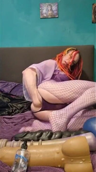 Wank Fest para Sheer Asian Lilac Outfit