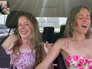 Nadia Foxx & Serenity Cox Cumming Hard in Drive Thru with Lush Remote Controlled Vibrators