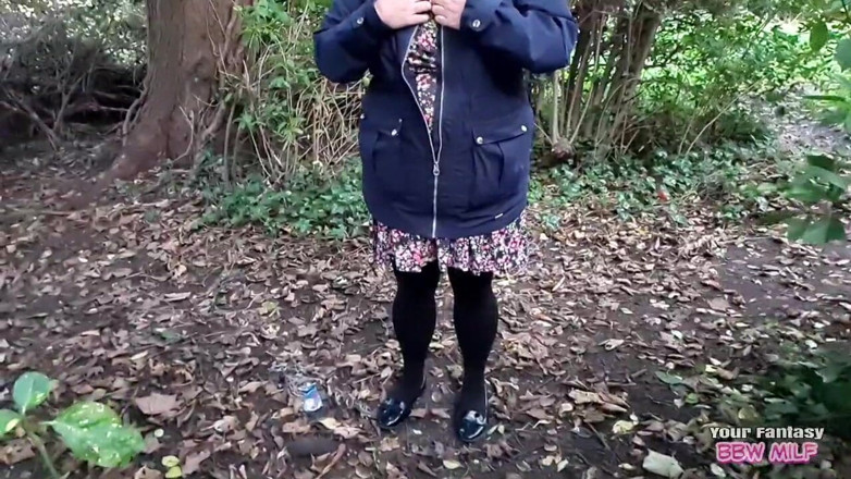 BBW_Wife: Tits Out in the Woods - Flashing My Big Heavy Stepmommy...