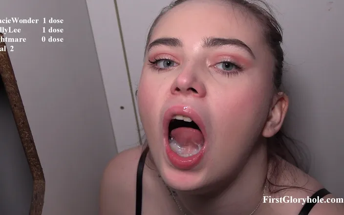 First Gloryhole: Mollylee &amp; Graciewonder - Gloryhole Before Gangbang