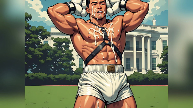 Erotic Man: Asian Cum Covered Muscle Men Art