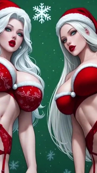 Papai Noel sexy pose sfw versão (ai animation)