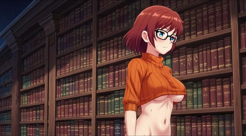 My night collection: Velma Dinkley yavaş samimi erotik vücutlu klasik turuncu kazağını giyerek çok şehvetli...