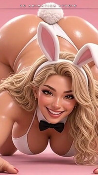 巨大なブロンドのウサギガールが巨大なオイル塗りの靴を見せる - 巨人女性視点のティーザー