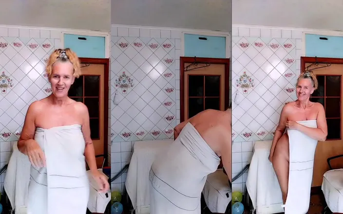 Lukerya: Hot Housewife Lukerya in White Lace Lingerie