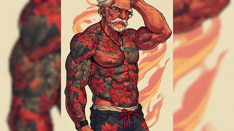 Erotic Man: Tattoo Muscle Men Sexy Ai Art