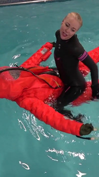 Human Life Raft - Inflated Suit Slave Pool Domination