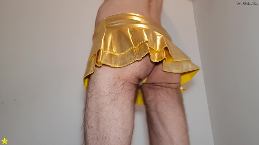 Golden Miniskirt -couldn't Wait- Try on (HeIsSooThin) Golden Miniskirt -couldn't Wait- Try on (HeIsSooThin)