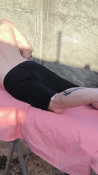 Nude Massage Outdoors with Hot Blonde