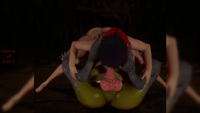 Game of Lust 3D: Gol 3D Busty Brunette Blowjobs Monster Frog Prince's Cock