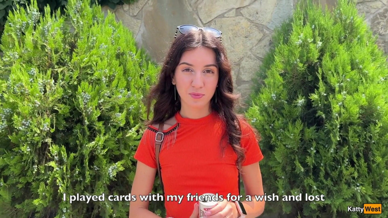 Katty West studio: Public Blowjob in the Bushes with Stranger and Crazy Cumwalk...