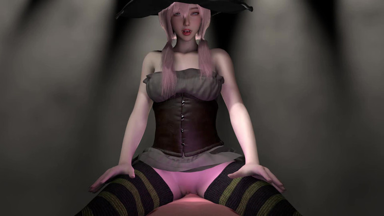 PixelAftDark: Koreański lapdance czarownicy (halloween Riding POV)