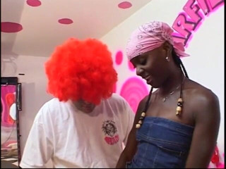 Meet my Pussy: A pretty ebony small-titted babe stands astride and gets dick...