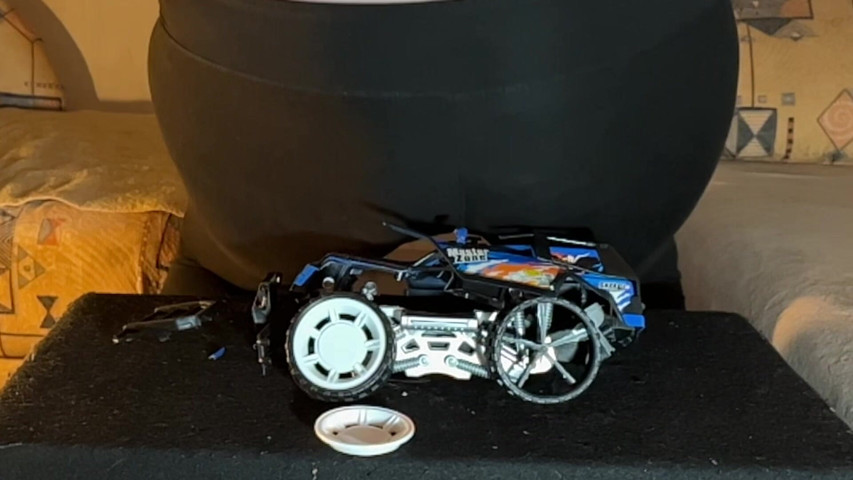 Plastic Toy Car Got Crushed by Lucys Fat Ass! (BeachBallsDuo)