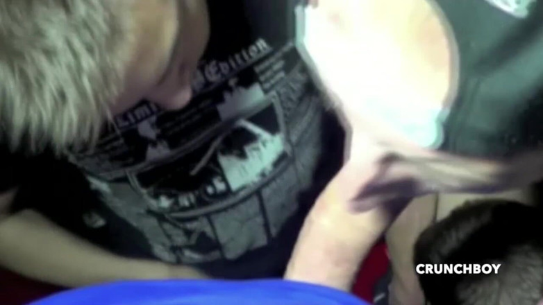 Crunch Boy: gang bang in publkc backroom with french boys