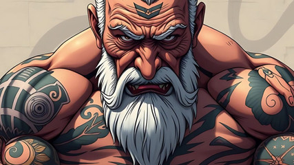 Erotic Man: Ai muscle ve fantezi tatoo erkekler