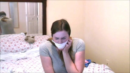 Selfgags classic: Alex plays a damsel - part 2: Captured & sock gagged