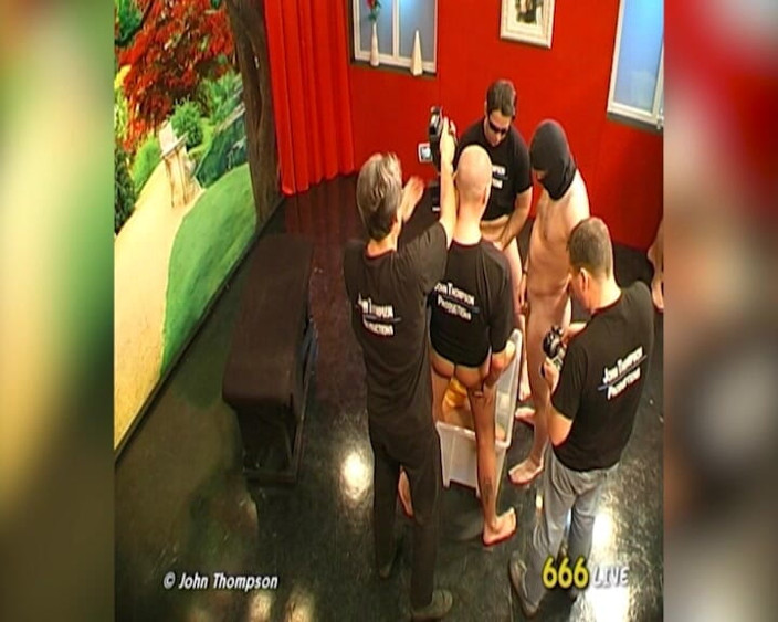 Piss Lover: Brunette Slut Drenched in Piss by Multiple Men