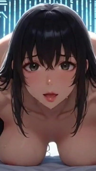 Cute Anime Girls Posing on Bed in Front of You, Ai Animation