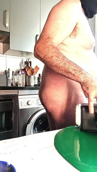 Chubby with Big Fat Cock, Fucking My Ass with Huge Plug, and Handjob Machine