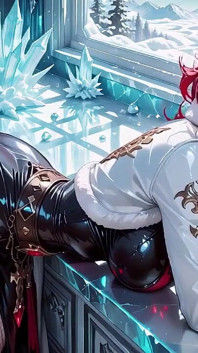 Ice Queen Unleashed! Red Hair, Icy Armor, and a Lazy Bedroom Vibe