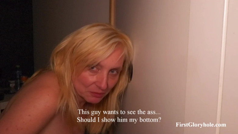 First Gloryhole: Rijpe vrouw Lena - haar eerste kijkgat deel nummer 4