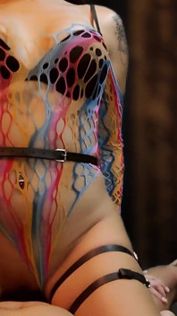 Enjoying a Fit Body in a Dark Alley. Fucking in a Fishnet Suit. He Can't Hold Back and Cums Inside Her