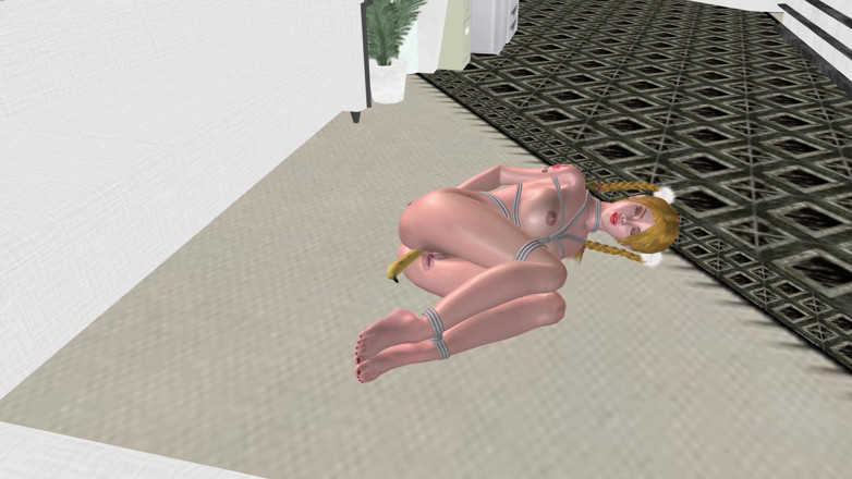 RenderLust: 办公室香蕉束缚：3d 卡通女孩被绑住并用玩具舔