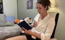Nadia Foxx: Sexy Brunette Reading a Hot Romance Novel and Getting off...