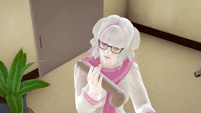 Waifu club 3D: Студентка дрочить члена вчителя в бібліотеці