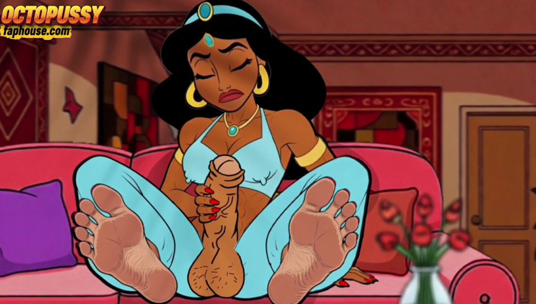 Octopussy Lovers Club: Futanari. Putri jasmine dengan kontol besar. Serial porno Aladdin.