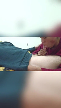 Gay Stepcousin Sucking My Hot Cock and Getting a Jet of Milk in His Mouth