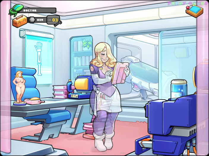 Porny Games: Space Rescue - Sex Tratment z napalonej blondynki doktorem
